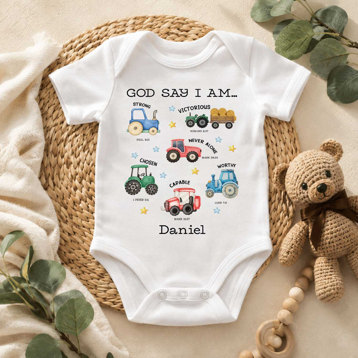 I Am Always Loved - Personalized Baby Onesie, Custom Baby Name Christian Outfit, Bible Verse Baby Clothes