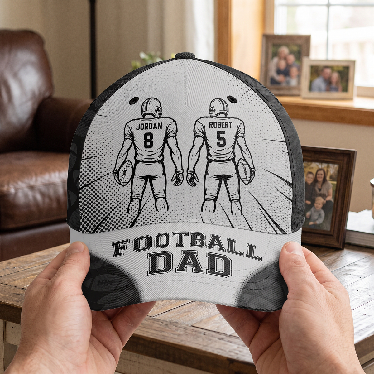 Cheering for My Favorite Players - Personalized Classic Cap, Custom Football Cap, Football Dad Gift
