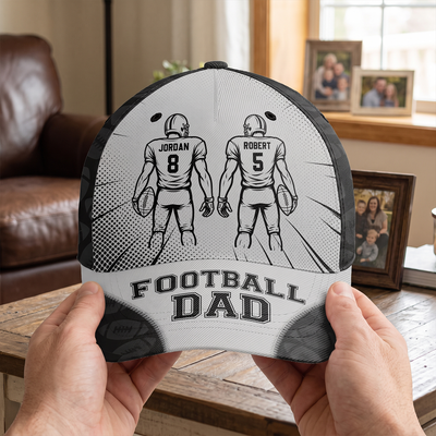 Cheering for My Favorite Players - Personalized Classic Cap, Custom Football Cap, Football Dad Gift