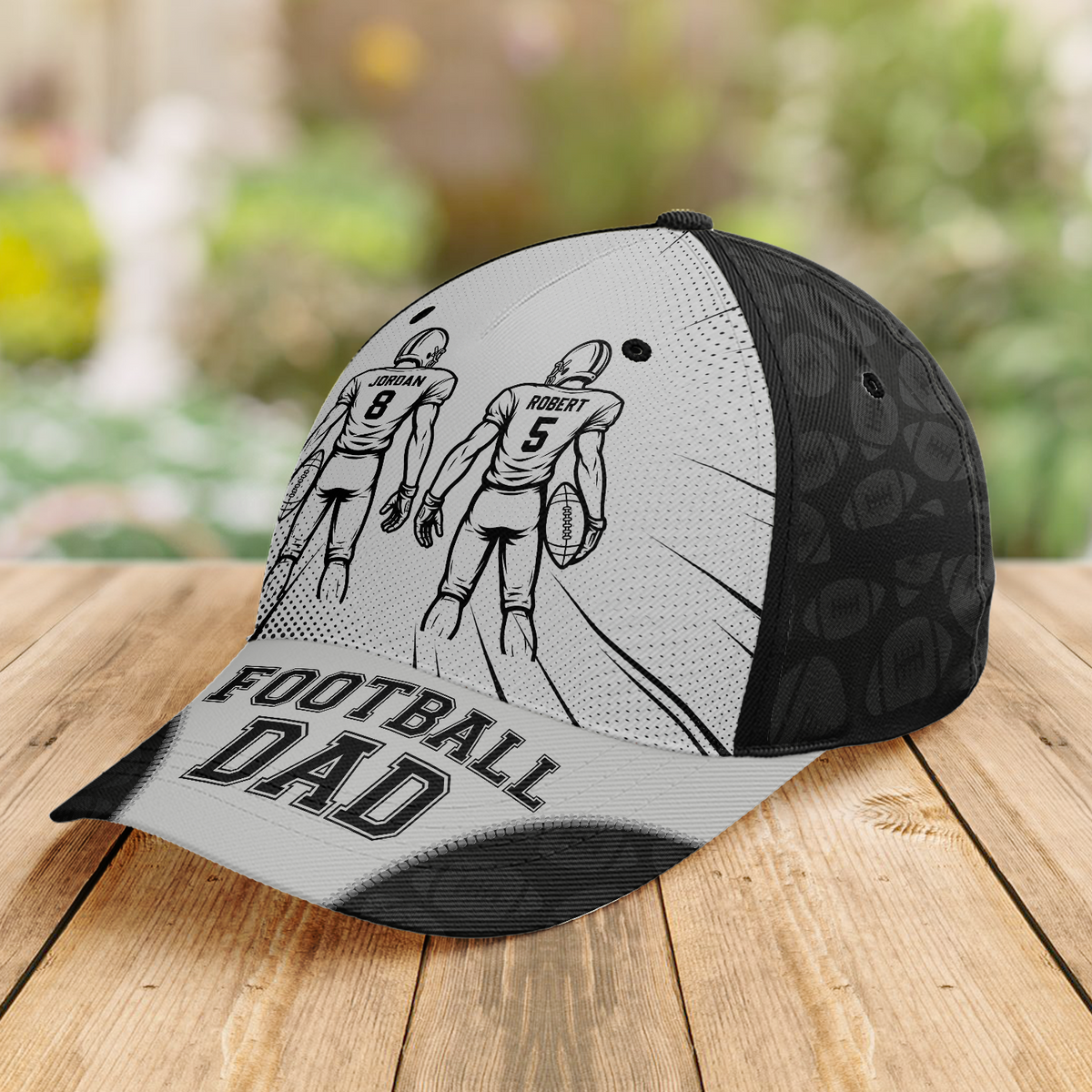 Cheering for My Favorite Players - Personalized Classic Cap, Custom Football Cap, Football Dad Gift