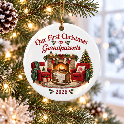 Grandparents First Christmas - Personalized Ceramic Ornament, Grandparents Christmas Gift
