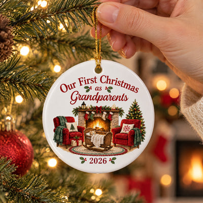 Grandparents First Christmas - Personalized Ceramic Ornament, Grandparents Christmas Gift
