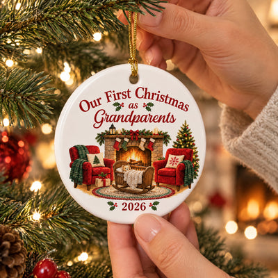 Grandparents First Christmas - Personalized Ceramic Ornament, Grandparents Christmas Gift