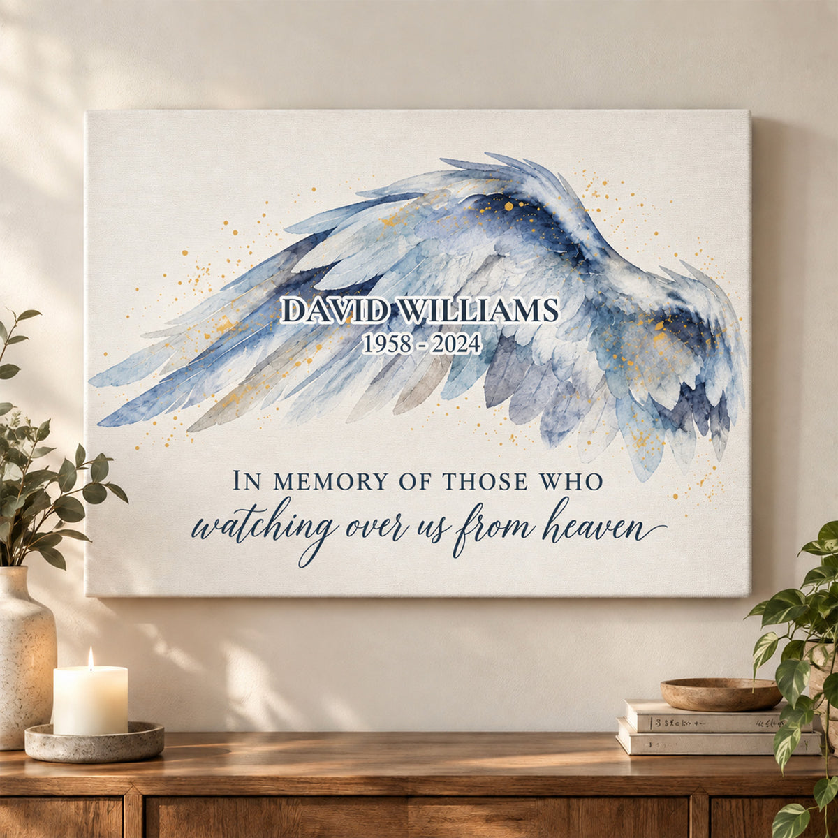 Forever Watching Over Us From Heaven - Personalized Canvas, Memorial Gift For Loss Of Loved One