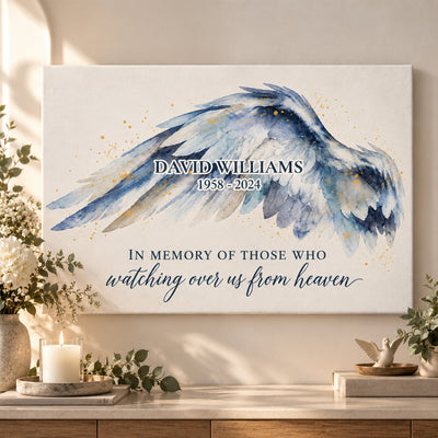 Forever Watching Over Us From Heaven - Personalized Canvas, Memorial Gift For Loss Of Loved One