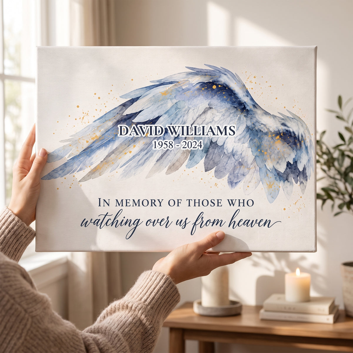 Forever Watching Over Us From Heaven - Personalized Canvas, Memorial Gift For Loss Of Loved One