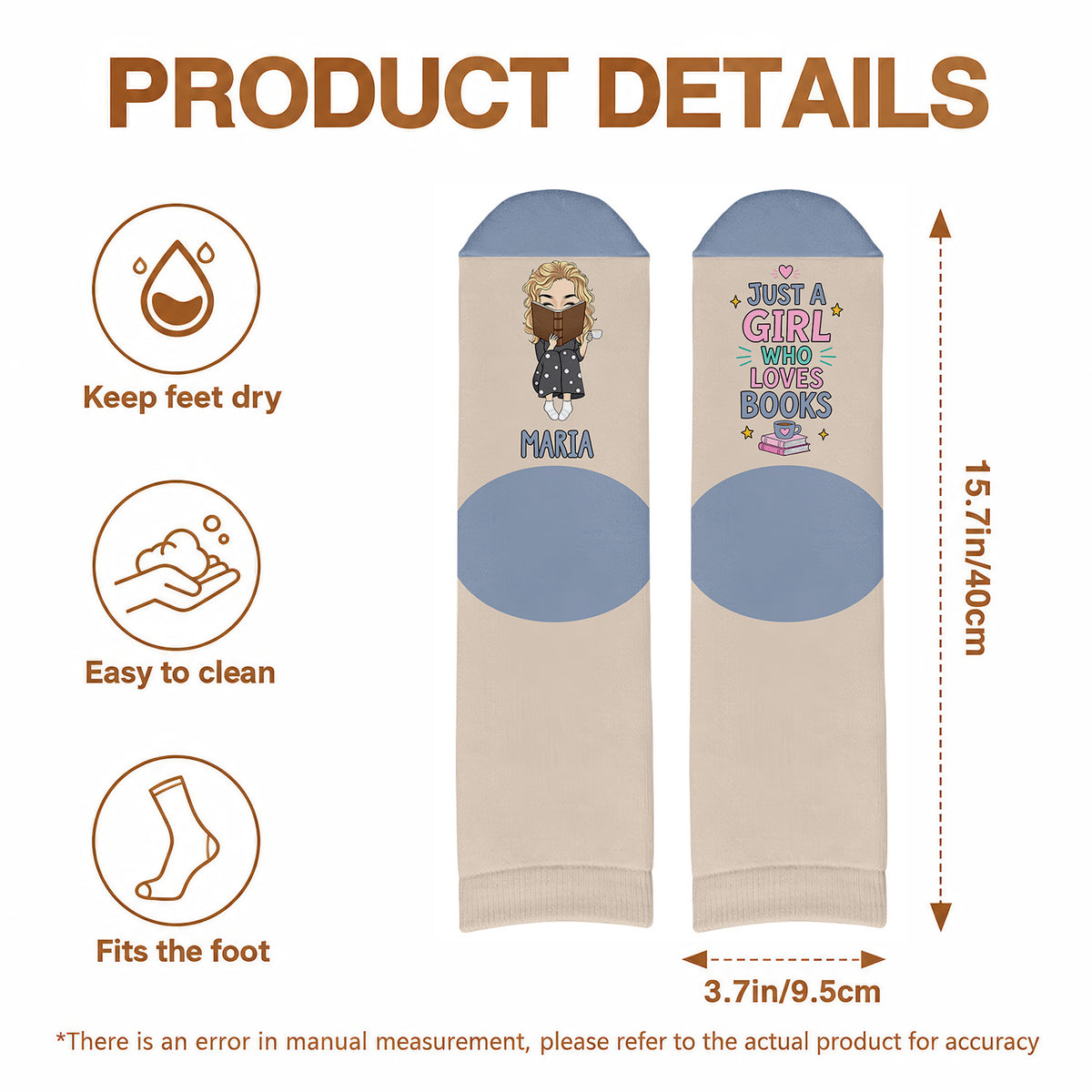 Just A Girl Who Loves Books - Personalized Middle Tube Socks, Gift For Book Lovers, Just A Girl Collecting Stories Socks Gift