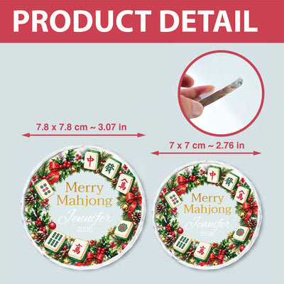 Merry Mahjong - Personalized Holiday Ornament for Mahjong Lovers