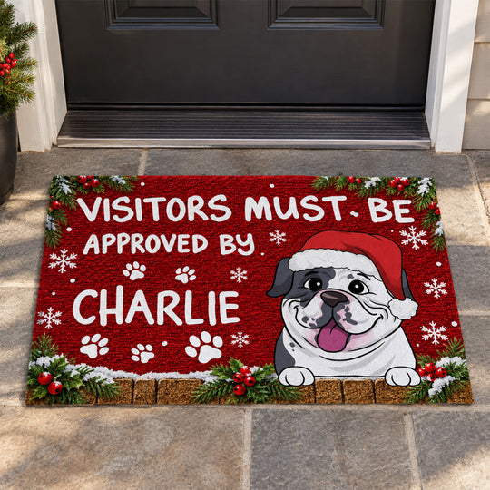Approved By The Boss - Personalized Doormat, Custom Pet Name Doormat, Funny Dog Lover Gift