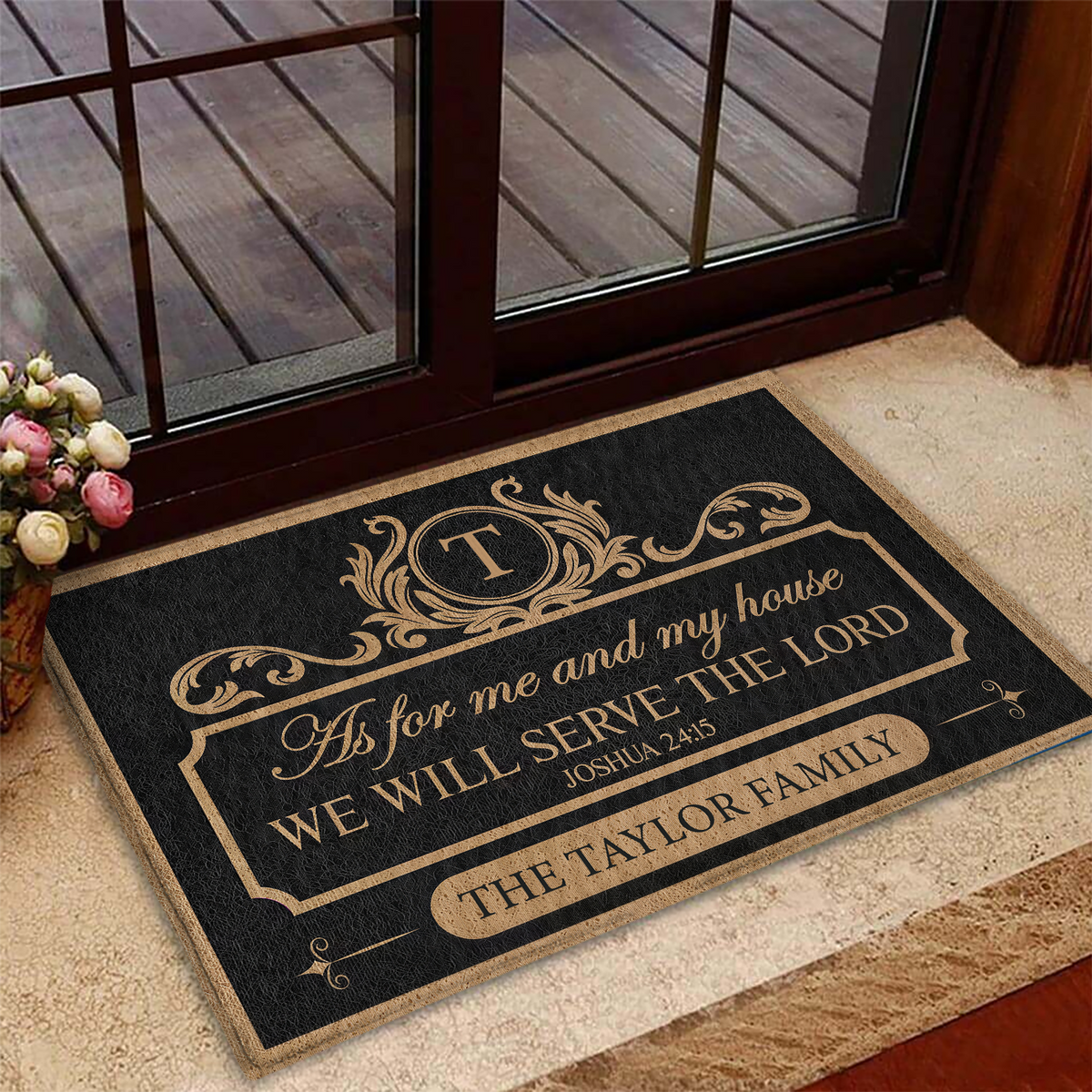 Family Serve The Lord - Personalized Doormat, Gift For Family, Family Doormat Home Decor