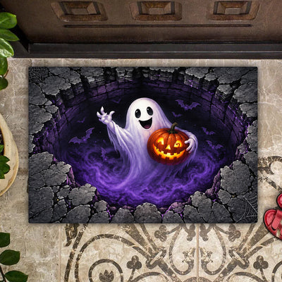 Our Home In Halloween - Personalized Doormat, Custom Halloween Design Doormat, Halloween Gift