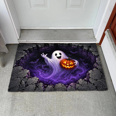 Our Home In Halloween - Personalized Doormat, Custom Halloween Design Doormat, Halloween Gift