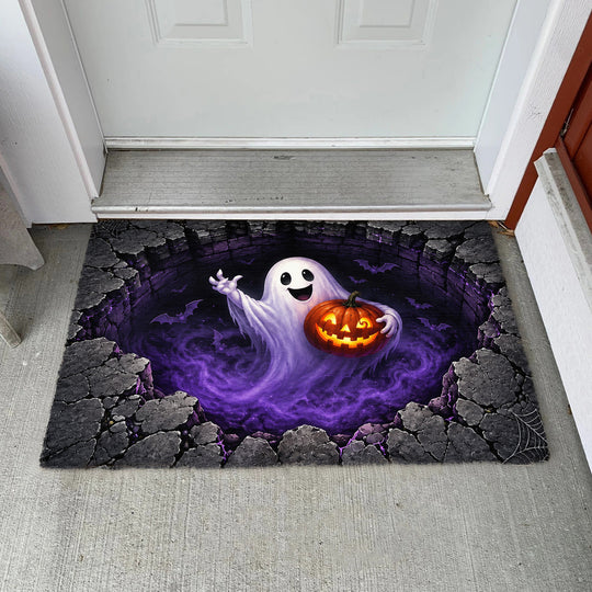 Our Home In Halloween - Personalized Doormat, Custom Halloween Design Doormat, Halloween Gift