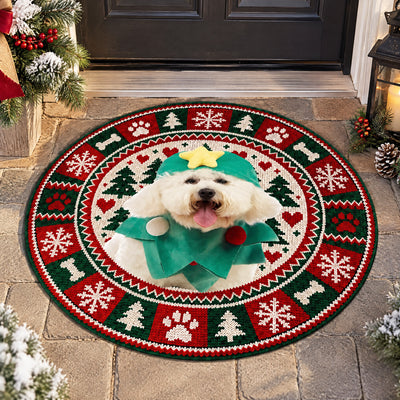 Custom Dog Photo Ugly Christmas - Personalized Doormat, Pet Christmas Rug