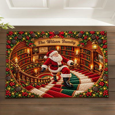 Where Christmas Magic Begins - Personalized Doormat, Custom Family Name 3D Effect Doormat, Christmas Decor