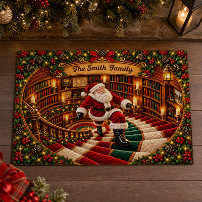 Where Christmas Magic Begins - Personalized Doormat, Custom Family Name 3D Effect Doormat, Christmas Decor