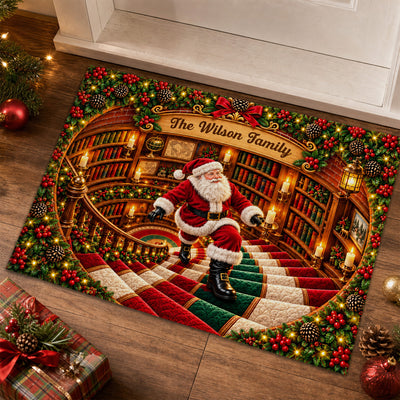 Where Christmas Magic Begins - Personalized Doormat, Custom Family Name 3D Effect Doormat, Christmas Decor