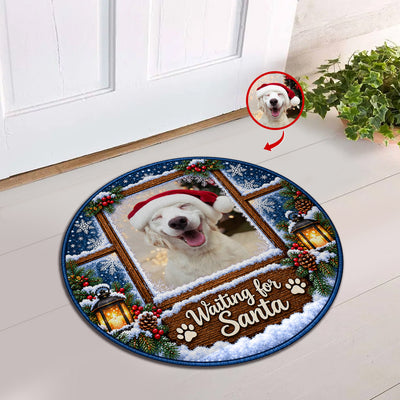 Waiting for Santa Custom Dog - Personalized Doormat, Pet Christmas Rug