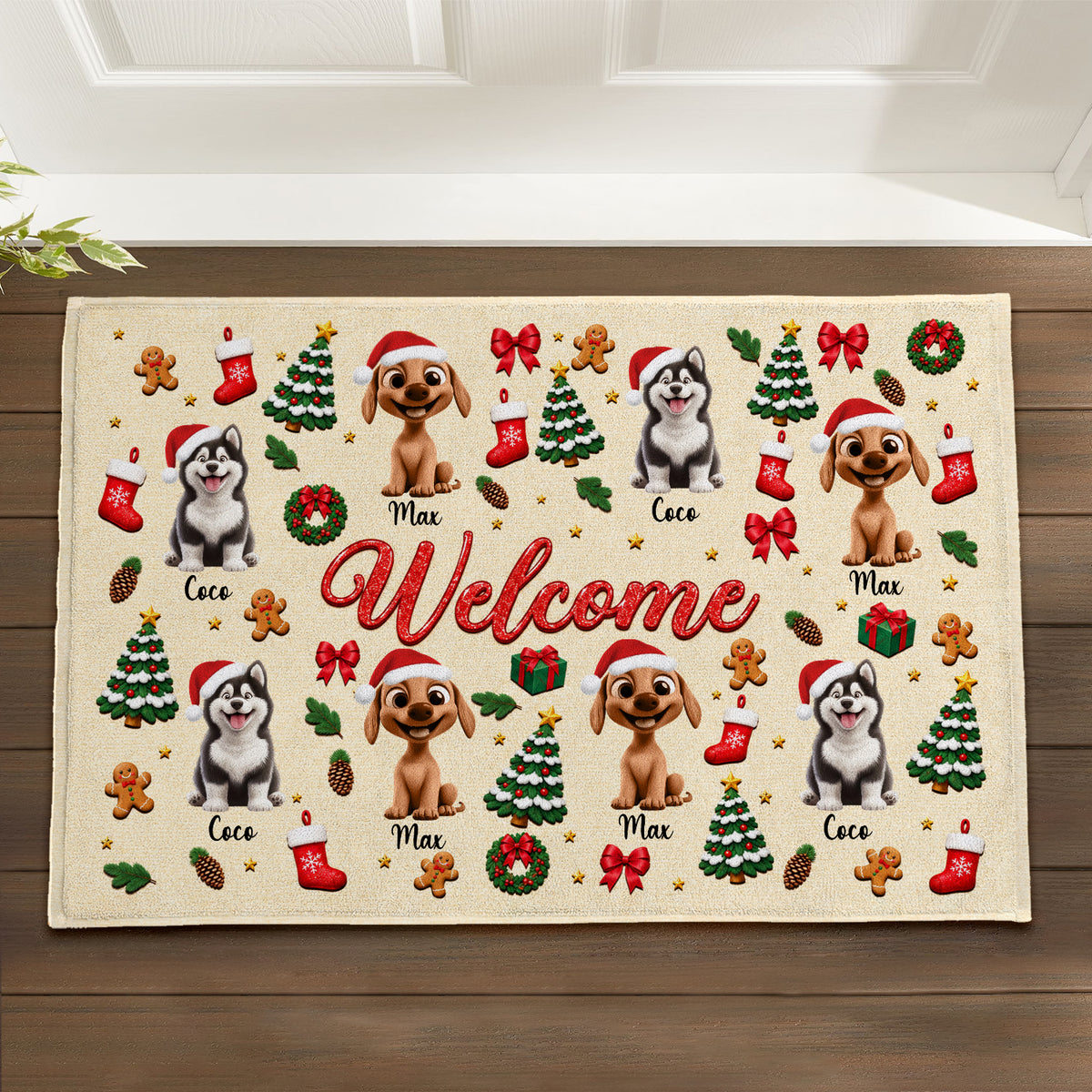 Merry Woofmas - Personalized Doormat,  Custom Photo Merry Woofmas Doormat, Christmas Decor Gift For Pet Lovers