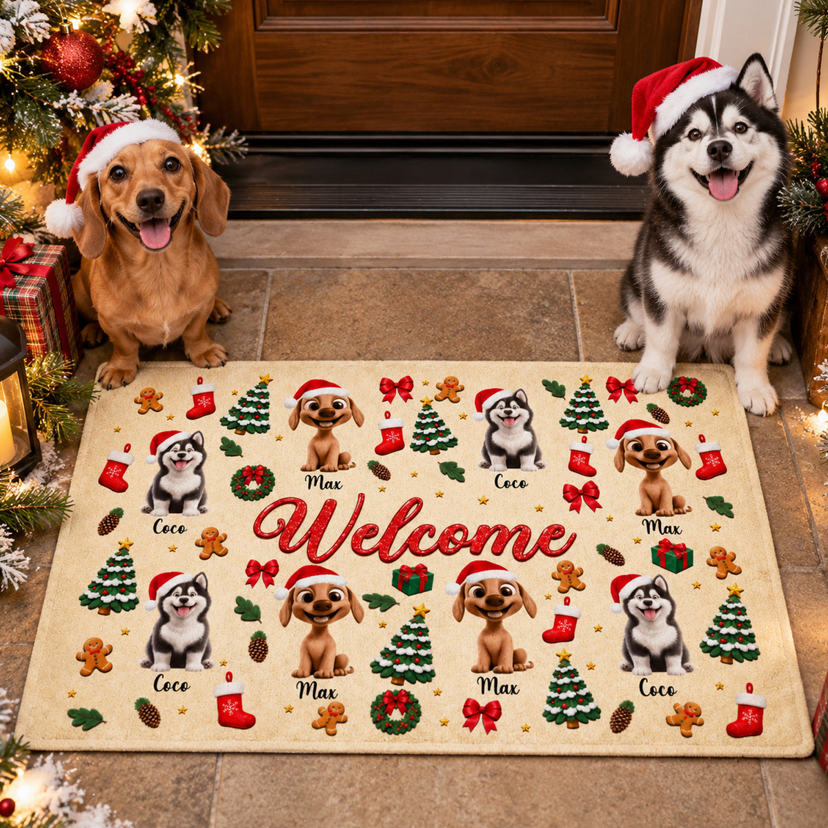 Merry Woofmas - Personalized Doormat,  Custom Photo Merry Woofmas Doormat, Christmas Decor Gift For Pet Lovers