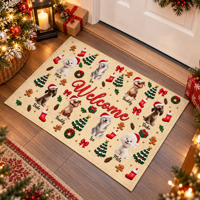 Merry Woofmas - Personalized Doormat,  Custom Photo Merry Woofmas Doormat, Christmas Decor Gift For Pet Lovers