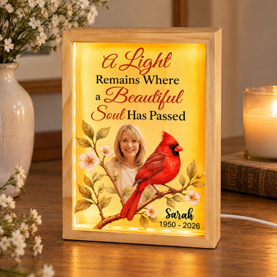 A Light Remains Where a Beautiful Soul Has Passed - Personalized Frame Light Box, Memorial Gift