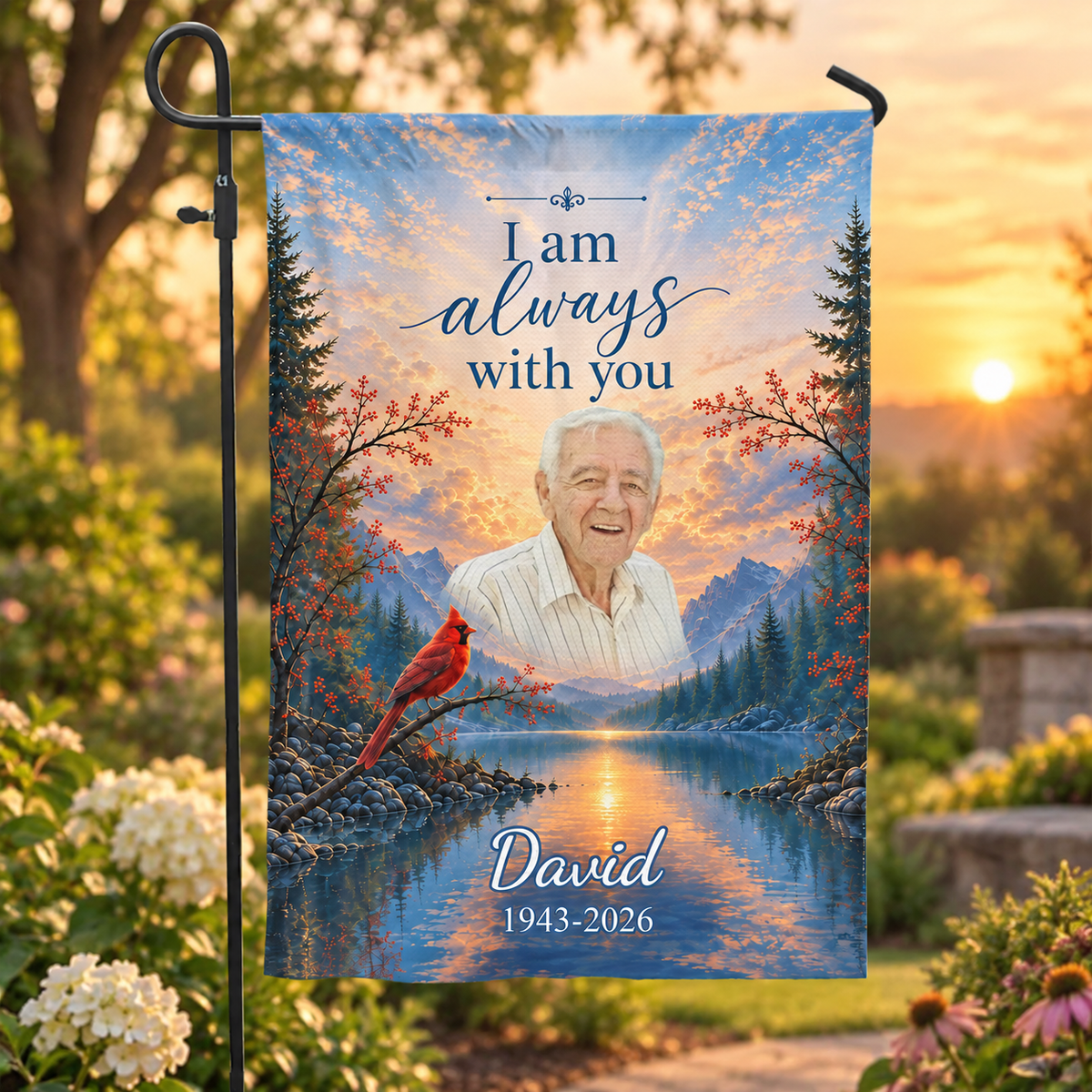 Gone From Our Side, Never From Our Hearts – Personalized Garden Flag, In Loving Memory Of, Memorial Gift