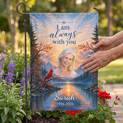 Gone From Our Side, Never From Our Hearts – Personalized Garden Flag, In Loving Memory Of, Memorial Gift