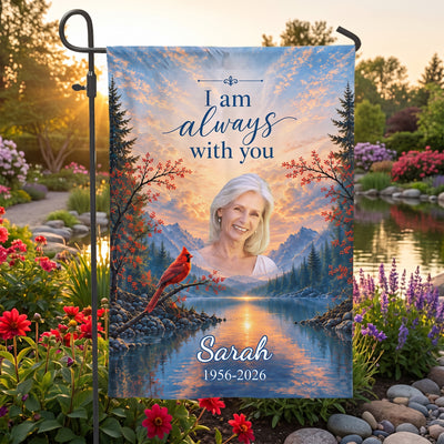 Gone From Our Side, Never From Our Hearts – Personalized Garden Flag, In Loving Memory Of, Memorial Gift