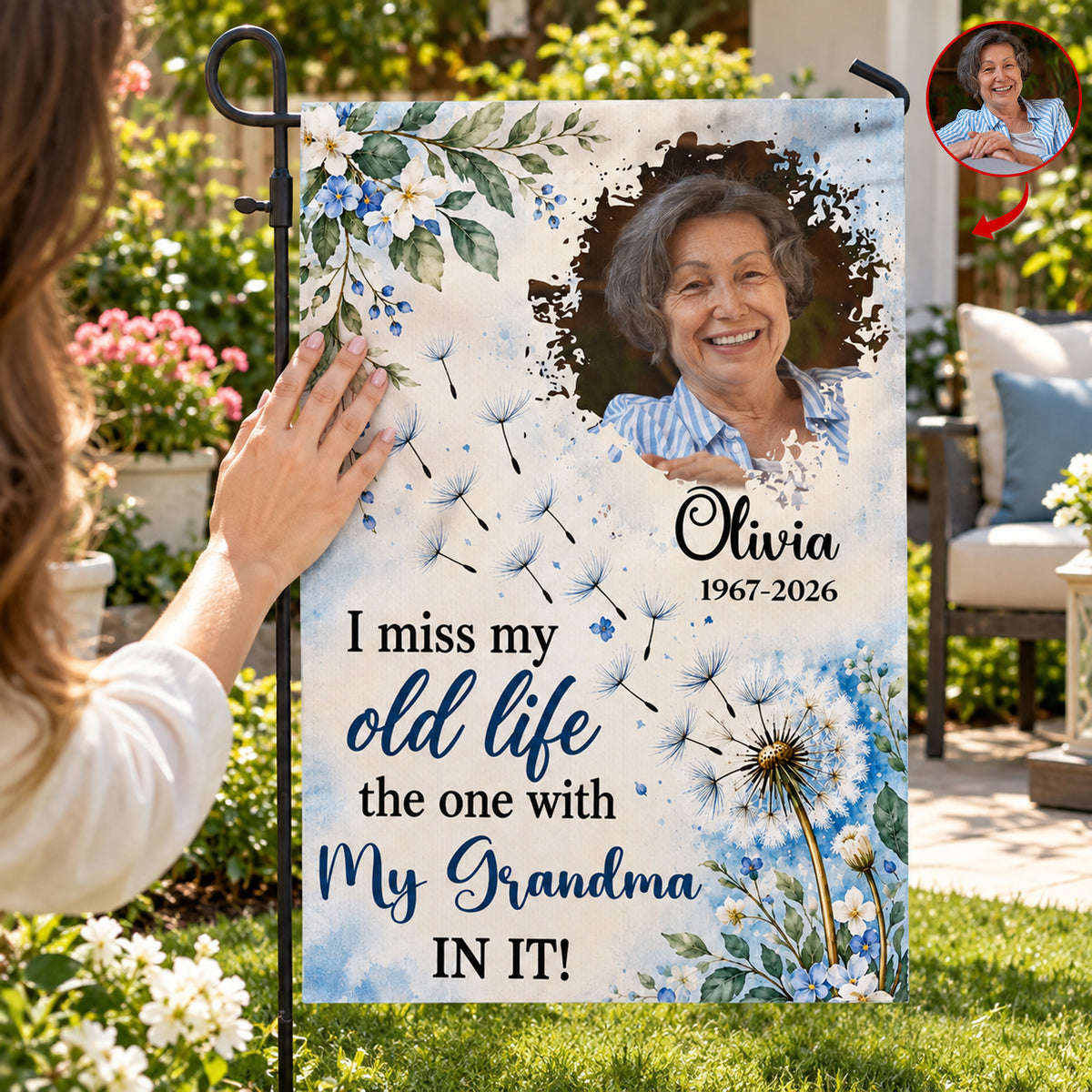 I Miss My Old Life - Personalized Garden Flag, Loss Of Loved One Gift, Sympathy Gift