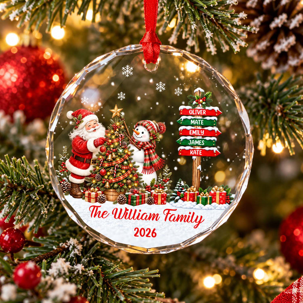 Christmas Is Better Together - Personalized Glass Ornament, Custom Family Name Christmas Ornament, 2026 Christmas Gift For Family