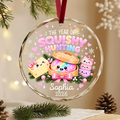 My Favorite Squishy - Personalized Glass Ornament, Viral Dumpling Squishy Gift, Christmas Gift For Kids