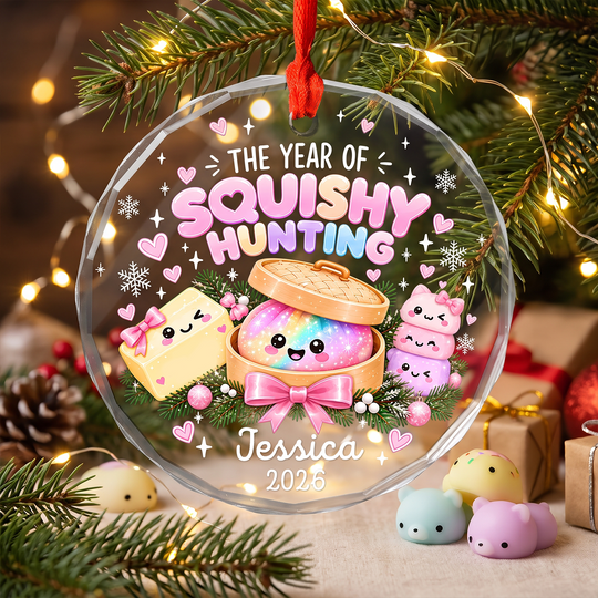 My Favorite Squishy - Personalized Glass Ornament, Viral Dumpling Squishy Gift, Christmas Gift For Kids