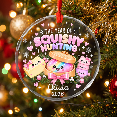 My Favorite Squishy - Personalized Glass Ornament, Viral Dumpling Squishy Gift, Christmas Gift For Kids