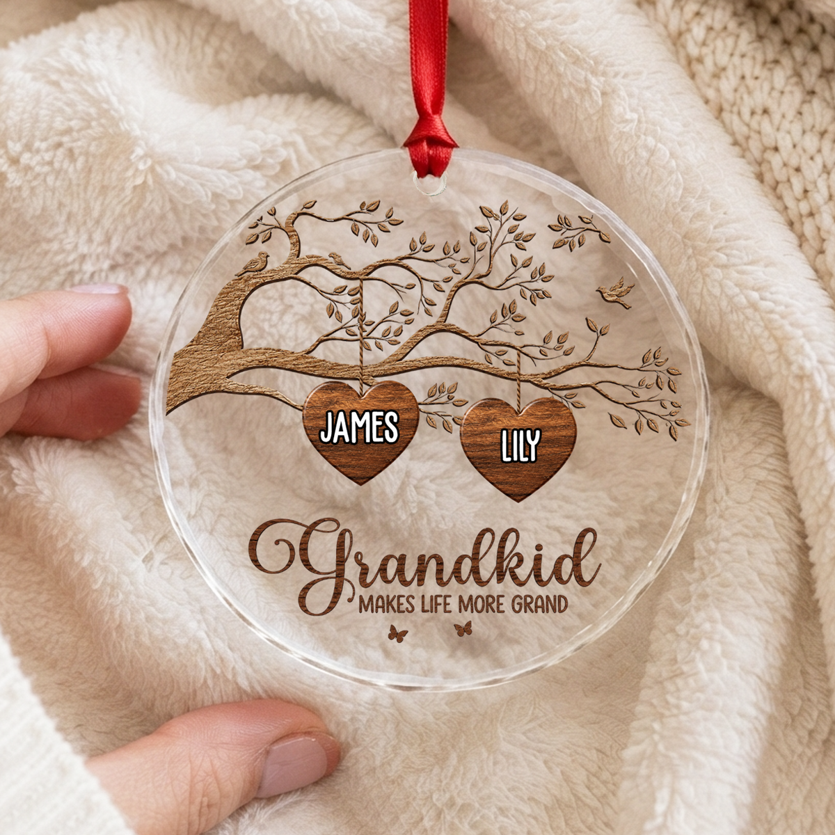 Every House Needs A Nana - Personalized Glass Ornament, Custom Kids Christmas Ornament, Christmas Gift For Grandma