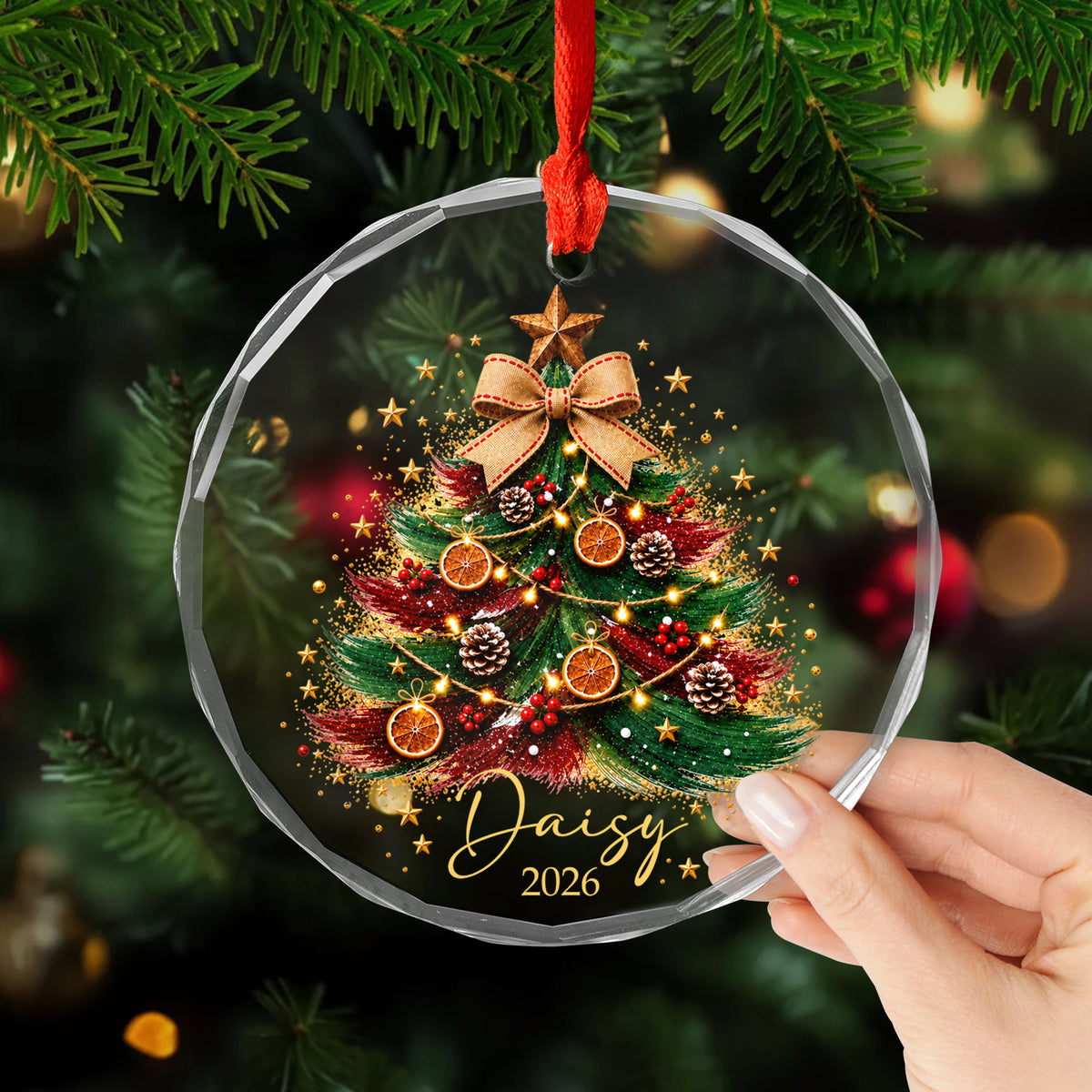 A Sparkling Keepsake For The Memories That Make Christmas Feel Like Home - Personalized Glass Ornament, Custom Holiday Tree Ornament