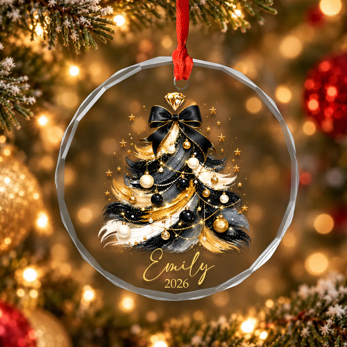 A Sparkling Keepsake For The Memories That Make Christmas Feel Like Home - Personalized Glass Ornament, Custom Holiday Tree Ornament