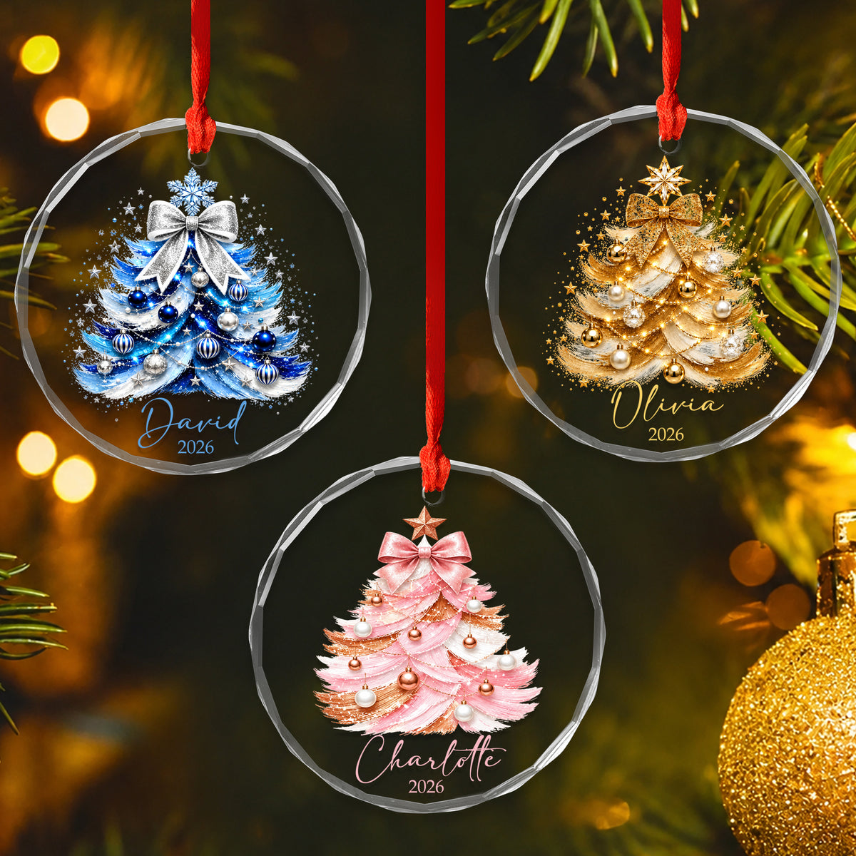 A Sparkling Keepsake For The Memories That Make Christmas Feel Like Home - Personalized Glass Ornament, Custom Holiday Tree Ornament