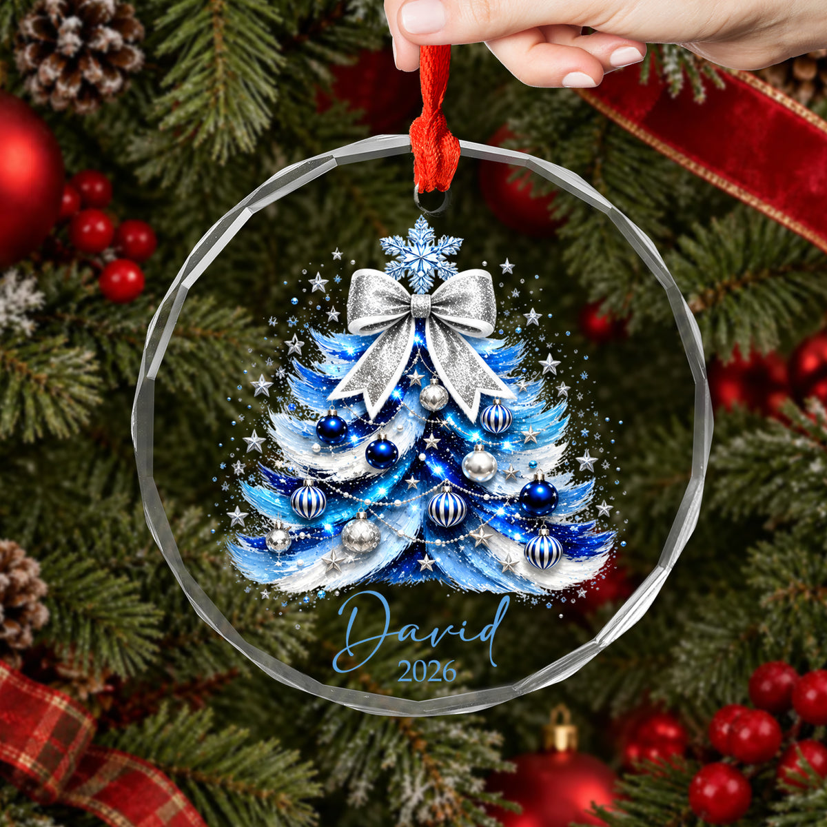 A Sparkling Keepsake For The Memories That Make Christmas Feel Like Home - Personalized Glass Ornament, Custom Holiday Tree Ornament