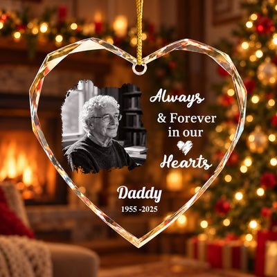 Our Beloved Always In Our Hearts - Personalized Glass Ornament, Memorial Gift For Loss Of Loved One