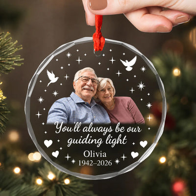 Keeping Their Love Close Through Every Christmas - Personalized Glass Ornament, Angel Memorial Ornament
