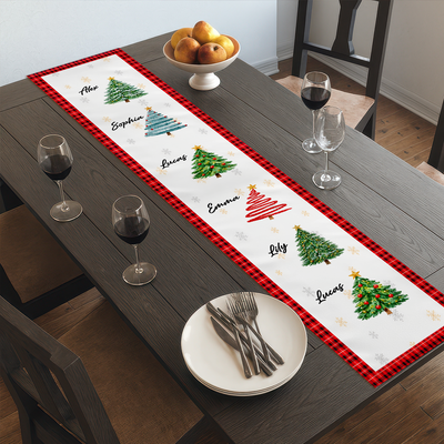 Celebrating The People Who Make Every Christmas Gathering Special - Personalized Table Runner, Christmas Tree Family Custom name Gift