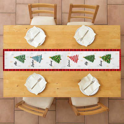Celebrating The People Who Make Every Christmas Gathering Special - Personalized Table Runner, Christmas Tree Family Custom name Gift