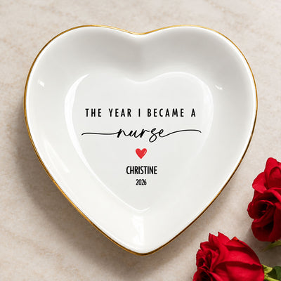 I Am A Nurse - Personalized Jewelry Dish, Custom New Nurse Gift, Nursing School Graduation Gift