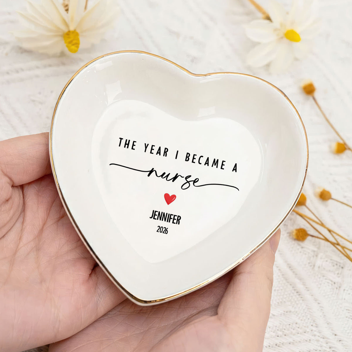 I Am A Nurse - Personalized Jewelry Dish, Custom New Nurse Gift, Nursing School Graduation Gift