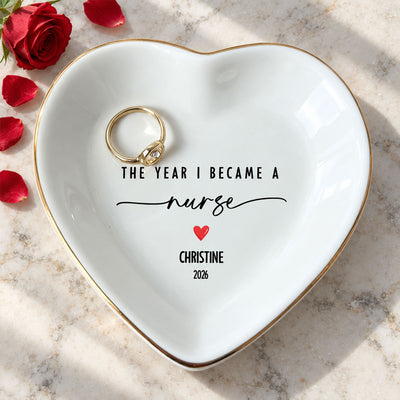 I Am A Nurse - Personalized Jewelry Dish, Custom New Nurse Gift, Nursing School Graduation Gift