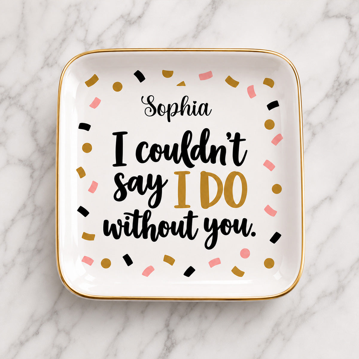 To My Maid of Honor - Personalized Ring Dish, Bridal Party Proposal