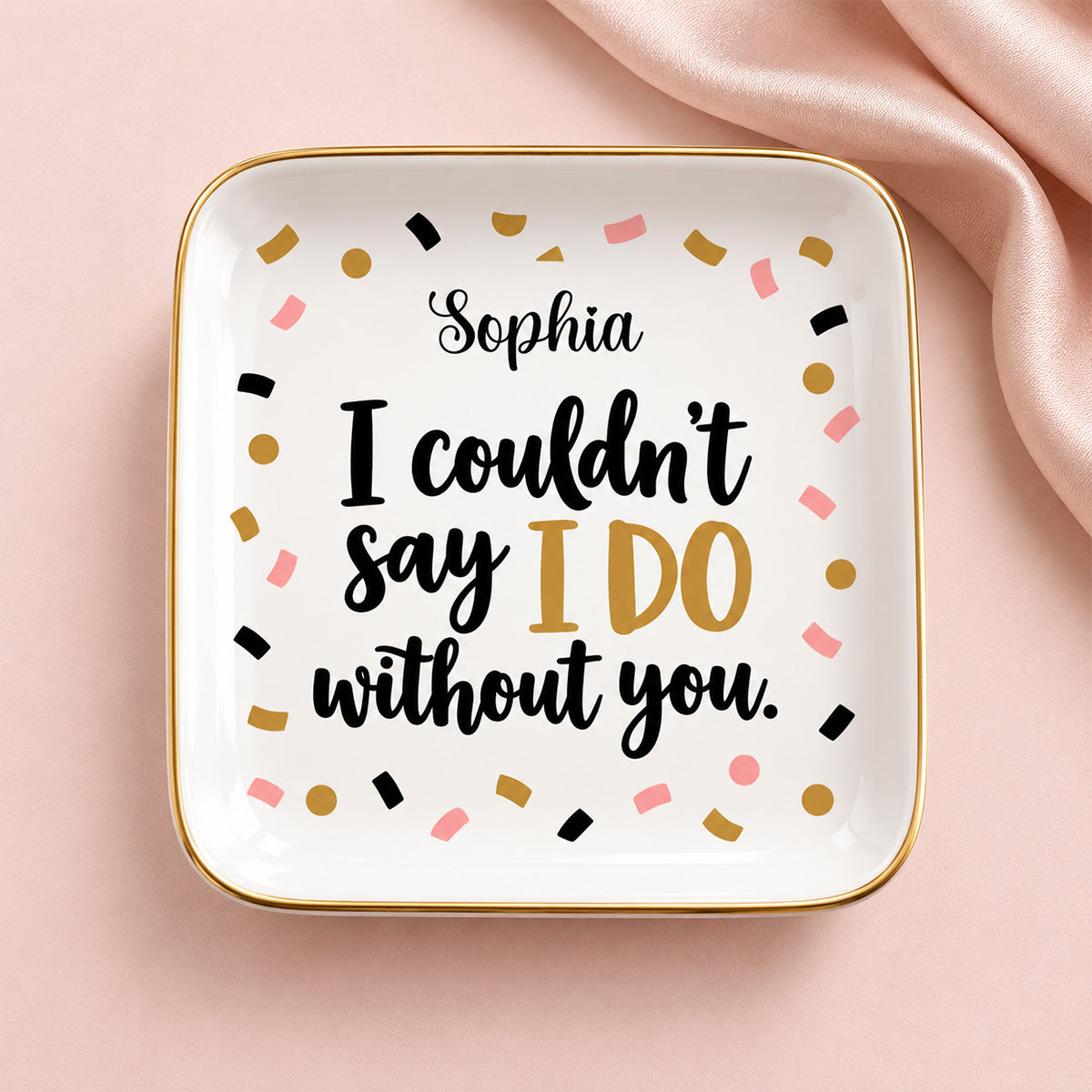 To My Maid of Honor - Personalized Ring Dish, Bridal Party Proposal