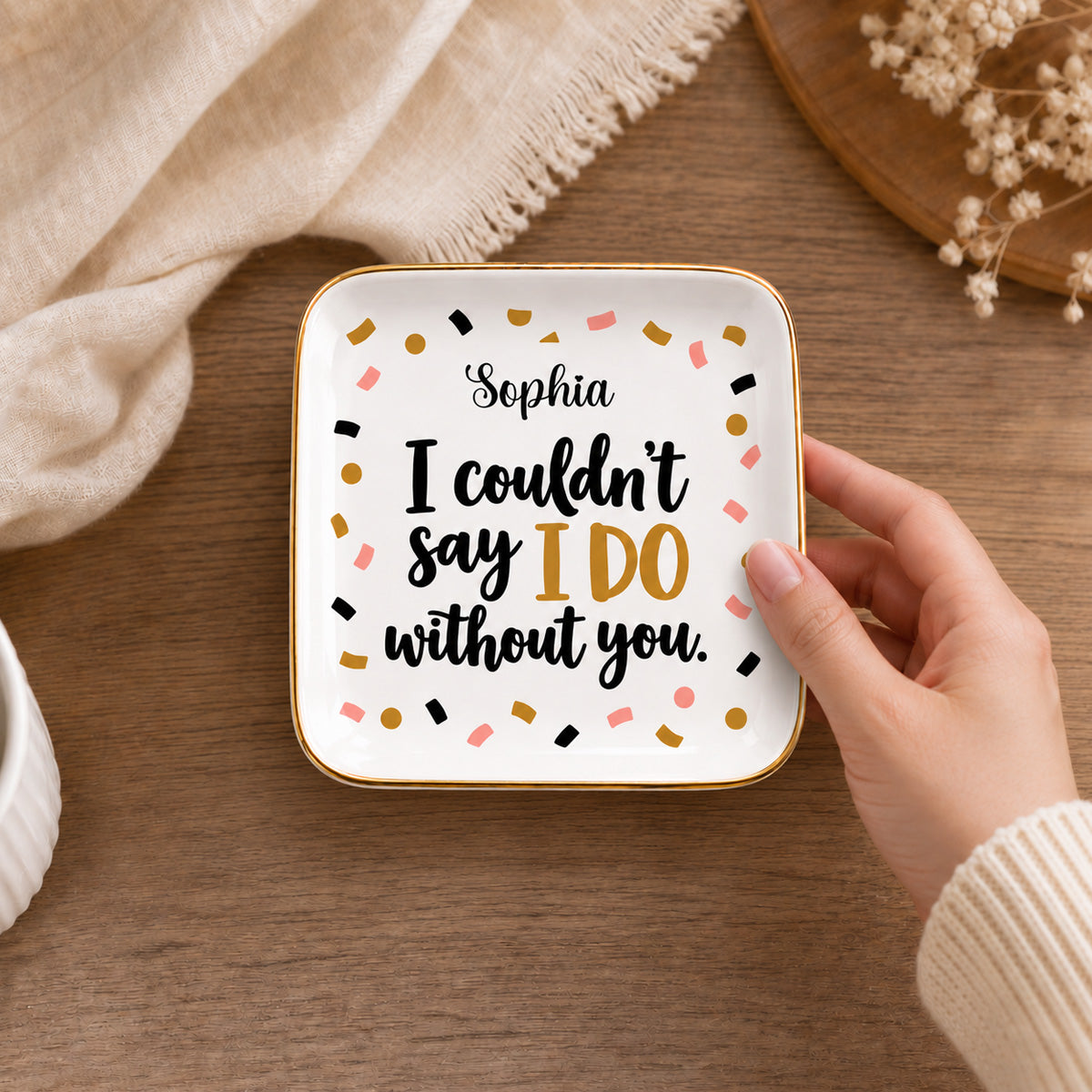 To My Maid of Honor - Personalized Ring Dish, Bridal Party Proposal