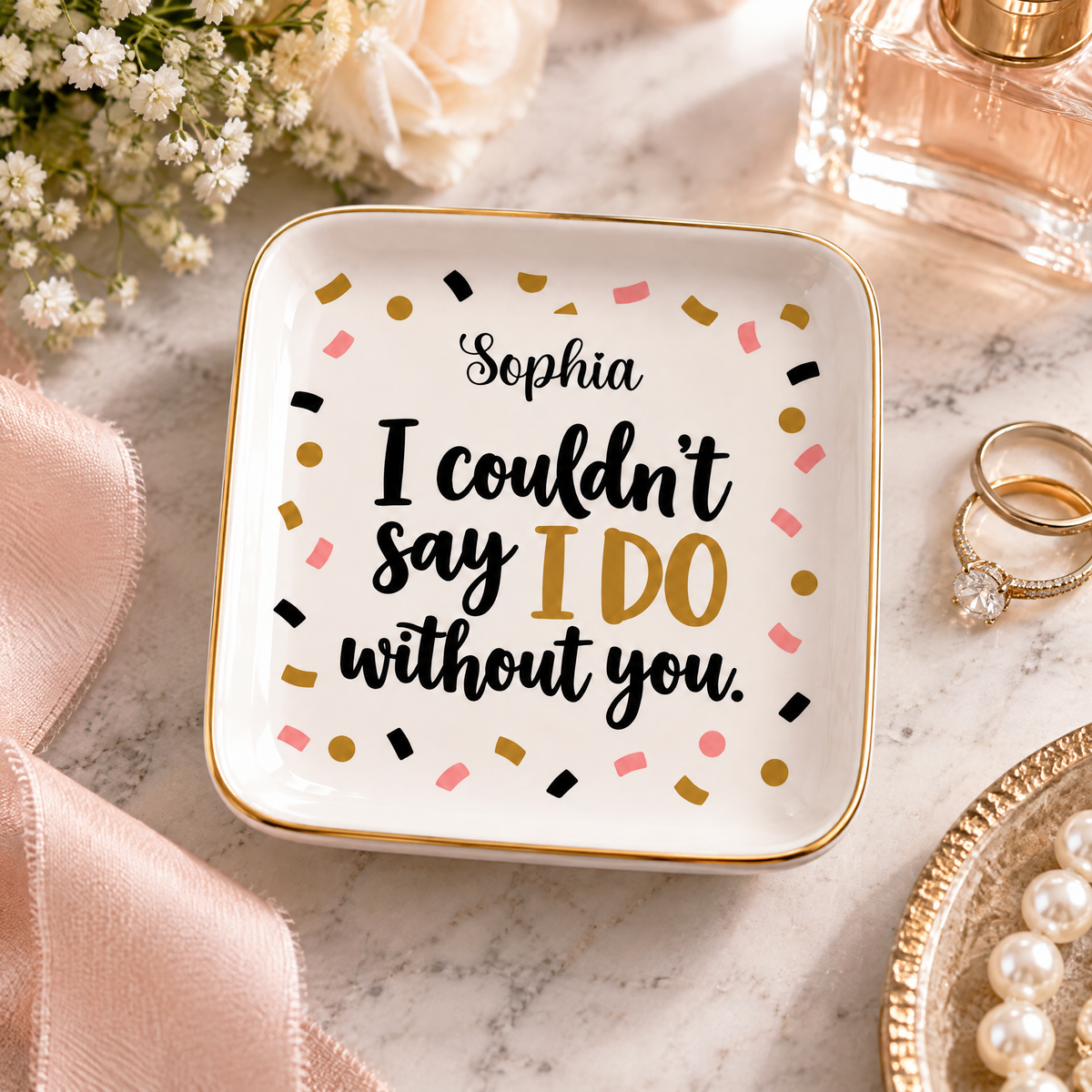 To My Maid of Honor - Personalized Ring Dish, Bridal Party Proposal